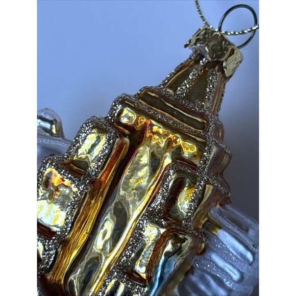 EUC The Big Apple New York Landscape Polish Mouth Blown Glass Christmas Ornament - Picture 11 of 11